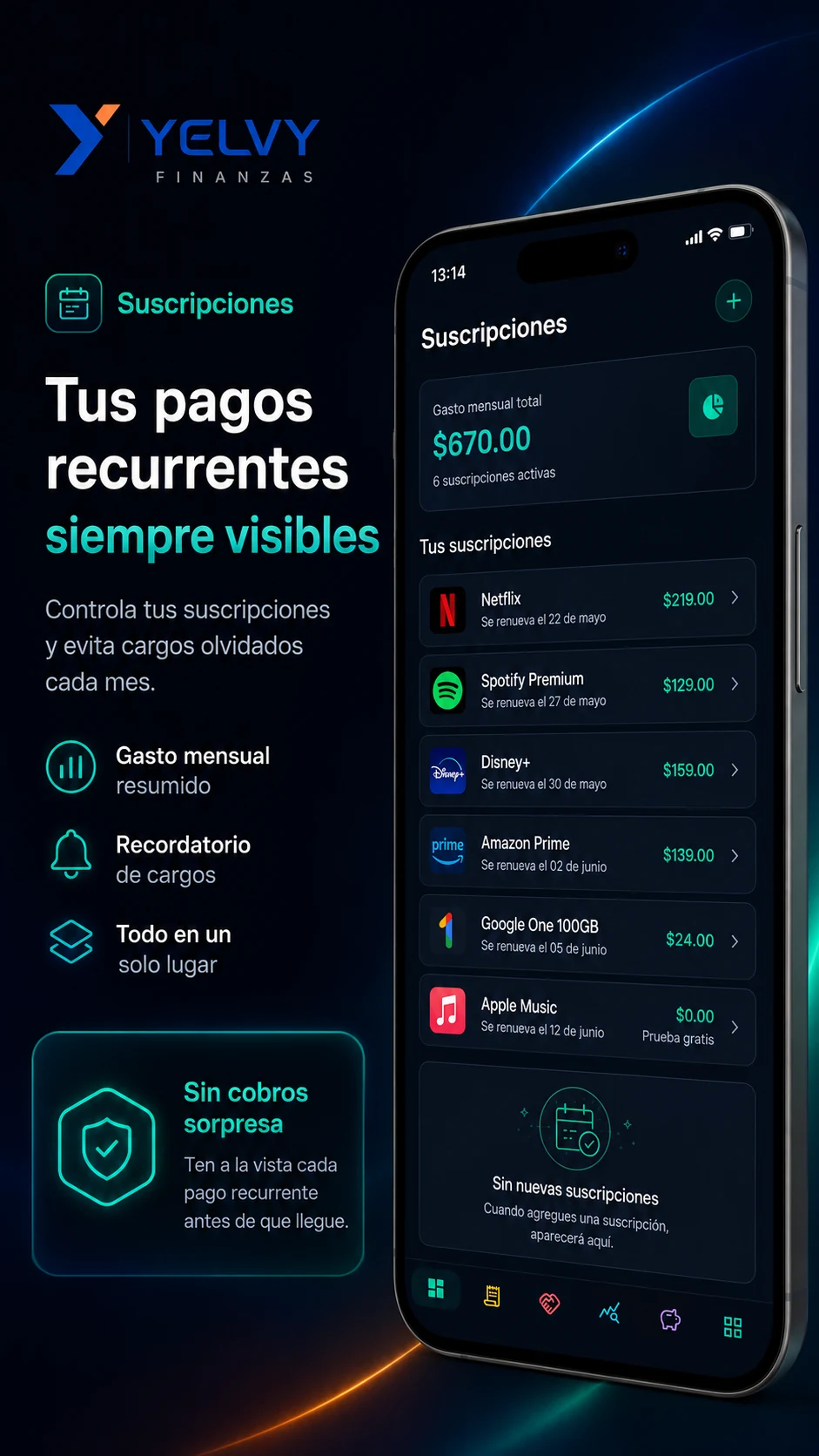 Yelvy Finanzas - Suscripciones